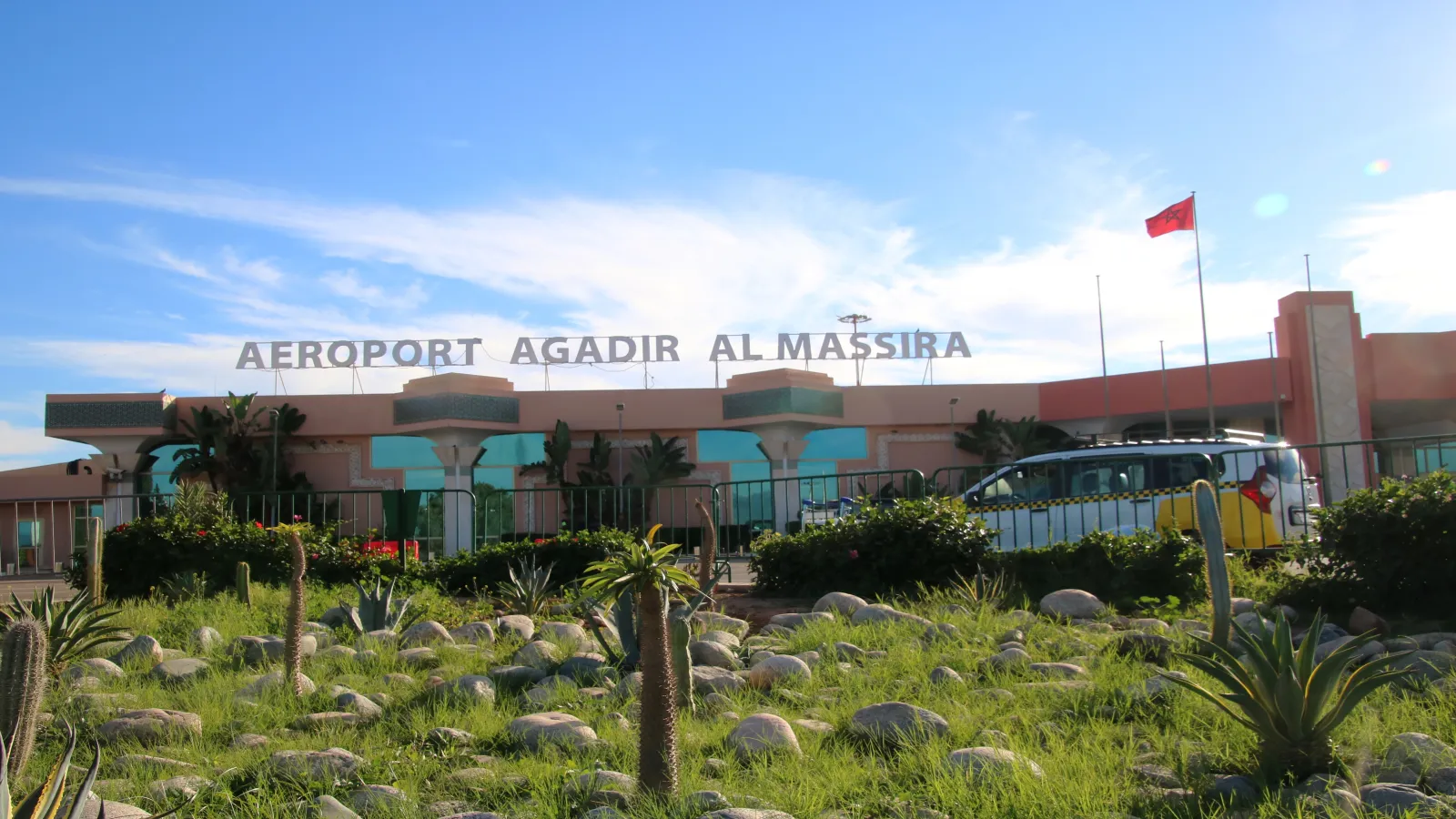 Exterior of Agadir Al Massira Airport for an airport taxi price guide